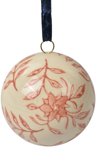 Clayre & Eef Decoratie Hanger Ø 6 cm Beige Keramiek Bloemen