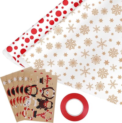 Kerst tissuepapier 30 vellen met labels en zijden lint 19,7 x 19,7 inch