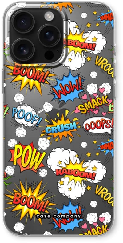 Case Company® - Hoesje geschikt voor iPhone 16 Pro Max hoesje - Pow Smack - Soft Cover Telefoonhoesje - Bescherming aan alle Kanten en Schermrand