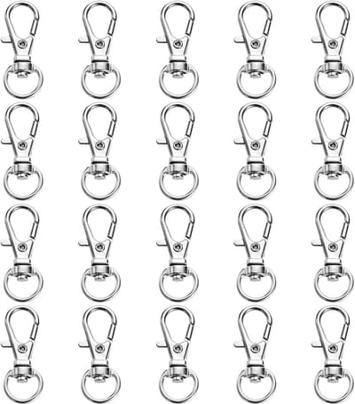 Dailygoods- Sleutelhanger 20 Stuks - Draaibare Karabijnhaak - Metalen Sleutelhanger - Doe-Het-Zelf Accessoires - Hoogwaardig Materiaal - Flexibiliteit 360° - Sleutelring