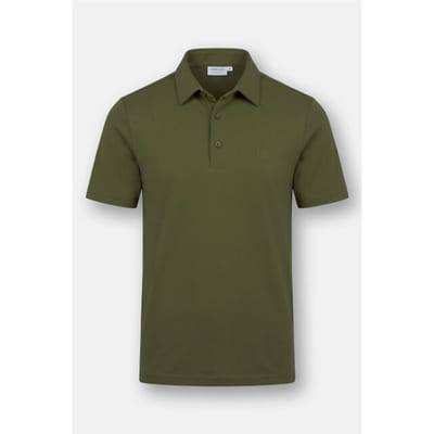 Vercate - Heren Polo Korte Mouw - Strijkvrij Poloshirt - Groen Bruin - Olijfgroen - Slim Fit - Excellent Katoen - Maat: S