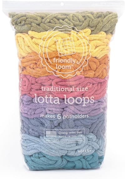 Traditionele 7 inch Botanisch Thema Wevende Lussen voor Pannenlappen - Set van 6 Katoenen Craft Pannenlappen