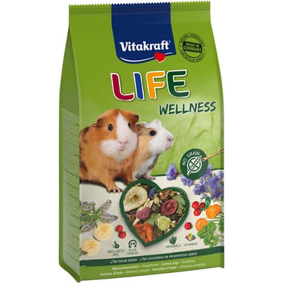 Voordeelpakket: 5x600g Vitakraft Life Wellness caviavoer voor kleine dieren