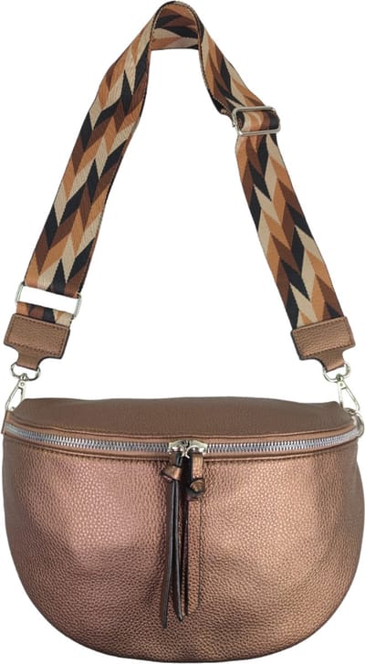 Qischa® - Crossbody heuptas bumbag - fashion riem - soft - bruin - vegan - large size