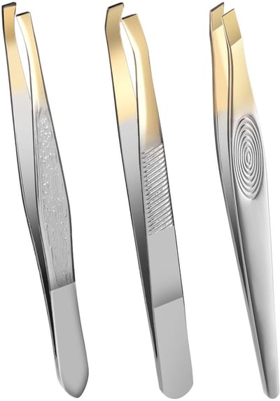 Dailygoods- Pincet Set - Roestvrij Staal - Wenkbrauwpincet - Ontharingpincet - Professionele Gezichtshaarverwijderaar - 3 Stuks