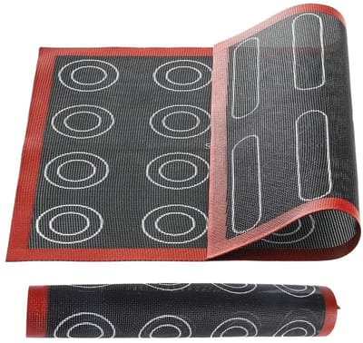 Dailygoods - 1 set Macarons bakmatten, microporeuze bakmat, dubbelzijdig, anti-aanbaklaag, hittebestendig en herbruikbaar, 40 x 30 cm