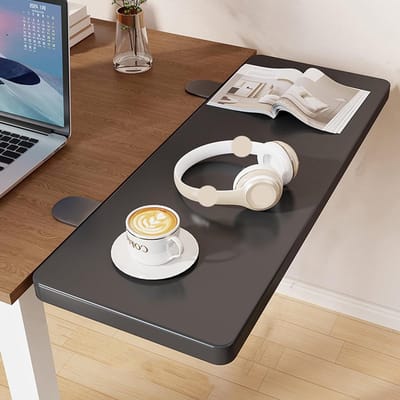 Bureau Uitbreidingsplaat - Toetsenbord Lade - Ergonomisch Werken - 90 Graden Opvouwbaar - 60 x 25 cm - Zwart