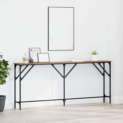 vidaXL - Wandtafel - artisanaal - eikenkleurig - 180 - x - 23 - x - 75 - cm