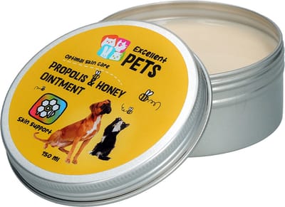 Excellent Pets Hond & Kat Verzorgende Zalf 150 ml - Bijenpropolis & Honing - Ondersteunt het herstellend vermogen van de huid - Propolis & Honey Ointment