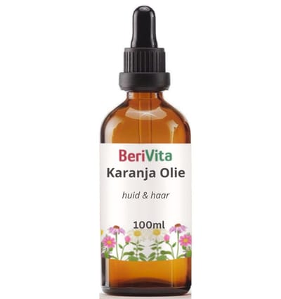 Karanja Olie 100ml Pipetfles Glas - Huidolie en Haarolie - Puur en Koudgeperst - Pongamia Oil