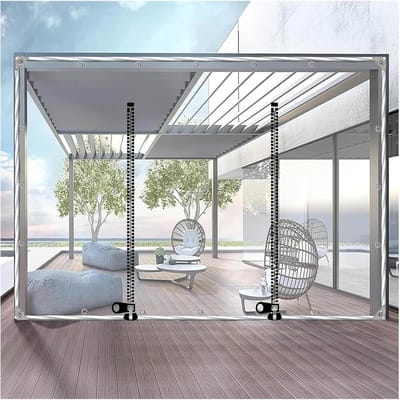 Doorzichtige zeildoekgordijnen voor buiten - Waterdichte transparante zijpanelen voor tuinhuis, pergola en carport
