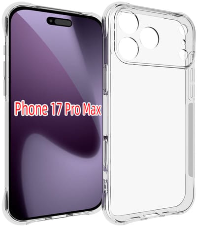 MobyDefend Hoesje - Geschikt voor iPhone 17 Pro Max - Transparante Shockproof TPU Backcover - Verstevigde Hoeken - Volledig Doorzichtig