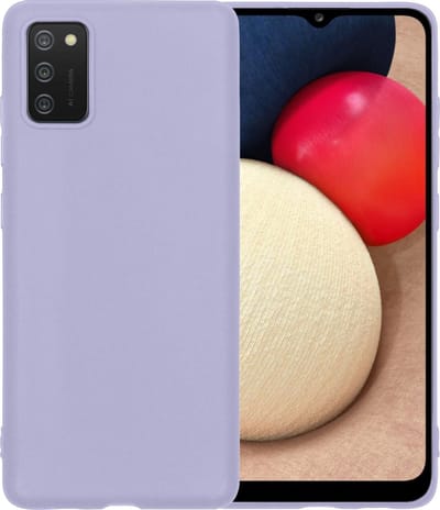 Hoesje - Geschikt voor Samsung Galaxy A02s - Sterk & Shockproof - Hoes Cover - Siliconen Case - Telefoonhoesjes - Lila