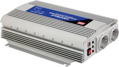 Mean Well MEAN WELL - DC-AC INVERTER MET GEMODIFICEERDE SINUSGOLF - 1000 W - DUITS STOPCONTACT