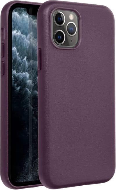 Casify Leren Hoesje geschikt voor MagSafe iPhone 11 Pro Hoesje - Donkerpaars