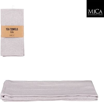 Mica Decorations Villia Theedoek 70 x 50 cm - Licht grijs - 2 stuks