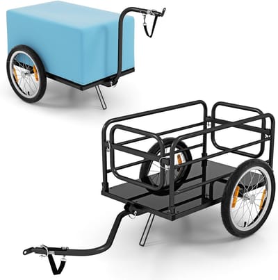 Fietskar 2-in-1 - Bagageaanhanger Fiets - Vervoeren van Spullen - Opvouwbaar Metalen Frame - 1455 x 61 x 58 cm