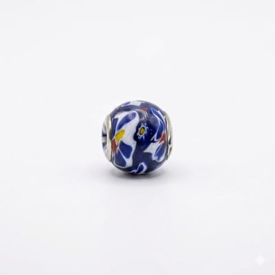 Quiges - Klei - Kraal - Bedels - Blauw - met - Gele - Bloem - Bead Past op alle bekende merken - armband