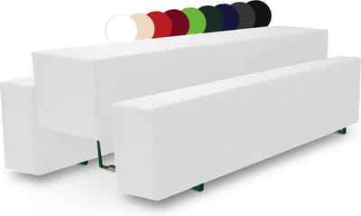 Beautissu Comfort M gevoerde bierbankhoezen en tafelhoezen, 5-delig Set voor 50 cm breed biertentgarnituur wit