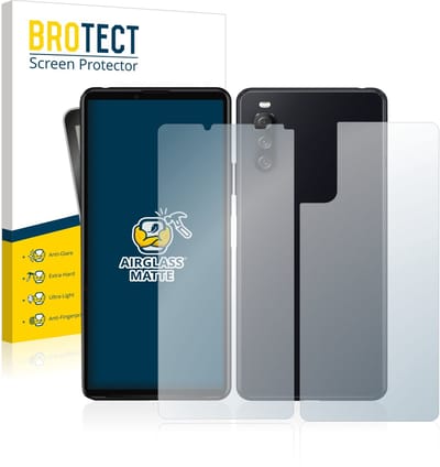 BROTECT - Screenprotector voor Sony Xperia 10 III (Voor+Achter) - Folie Beschermfolie Beschermglas matte