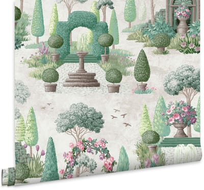 Laura Ashley Naunton Folly Behang - Planten - 10mx52cm - Groen