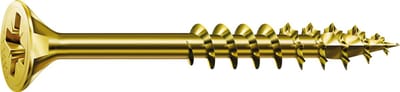 Universele schroef, 4 x 60 mm, 180 stuks, Deeldraad, Verzonken kop, Kruiskop Z2, 4CUT, YELLOX - 8000000287435