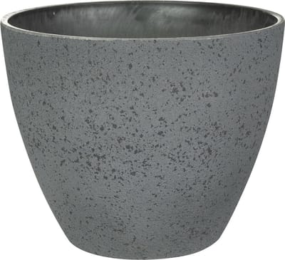 Ter Steege Bloempot/plantenpot - buiten/binnen - antraciet - D13/H12 cm - kunststof/steenmix