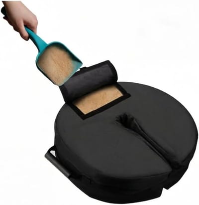 Dailygoods - Parasol basis gewichtas: parasolstandaard vulbaar parasolgewicht balkon, ronde zandzak parasolstandaard voor balkon, paviljoen, alle soorten parasols, geschikt voor tot 40 kg zand