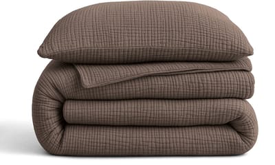 Sleeptime 2 in 1 Mousseline Dekbed - Dekbed zonder Overtrek Inclusief Kussensloop - 140x200 - Bruin