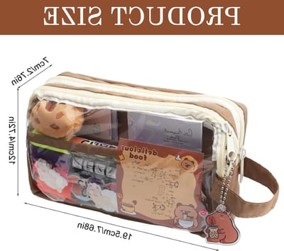 Schattige capybara etui set voor kinderen, grote dieren etuis, pennenhouder en schrijfgerei organizer