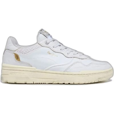 Pepe Jeans Chester Distress grijsachtig wit leren sportschoenen