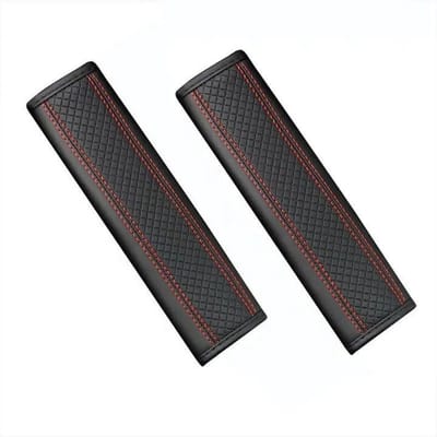 Gordelhoes Set - Schouderkussen Gordel - Comfortabel Rijden - Ruitpatroon Design - 20 cm - Zwart