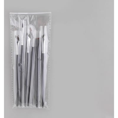 6-delige eyelinerborstel Ultradunne fijne hoek Platte wenkbrauwborstel onder de ogen Plaats make-upborstels 6pcs gray