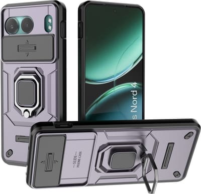 Coverup Hoesje - Geschikt voor OnePlus Nord 4 Hoesje - Coverup Ring Kickstand Back Cover met Camera Shield - Paars