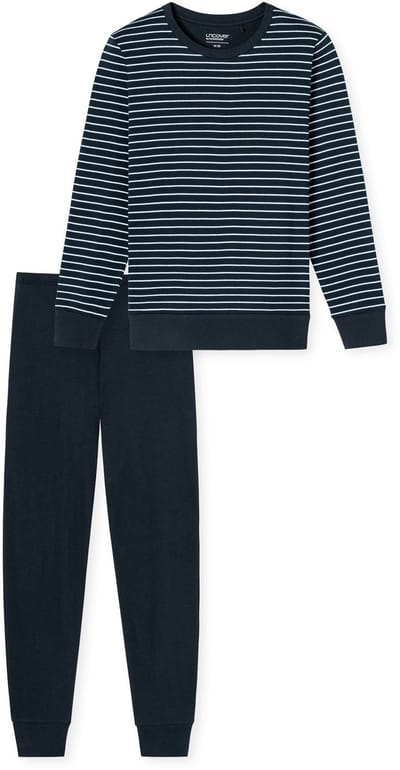 Schiesser Pyjama lange broek - 803 Blue - maat 50 (50) - Dames Volwassenen - 100% katoen- 181753-803-50
