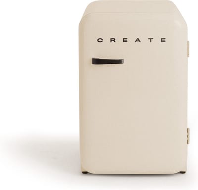 CREATE - Koelkast in retrostijl - Gebroken wit - Handvat Zwart - FRIDGE RETRO 107L