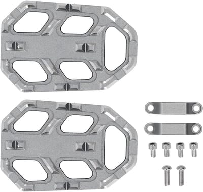 Motorfiets Voetsteunen - Treeplanken Pedaal - Veilig Rijden - Antislip Oppervlak - 85 x 58 mm - Titanium
