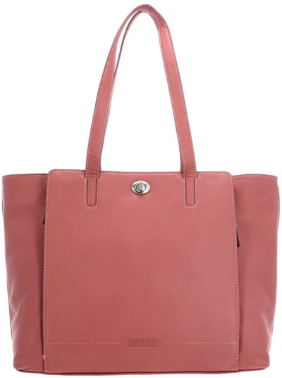 LEONHARD HEYDEN Leren shopper business tas met laptopvak Nizza Business Shopper 3 Fächer 7411 Altrosa koraalrood