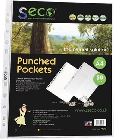 Seco insteekmap - A4 - 11-gaats - PP 50 micron - transparant - 100 stuks - milieuvriendelijk