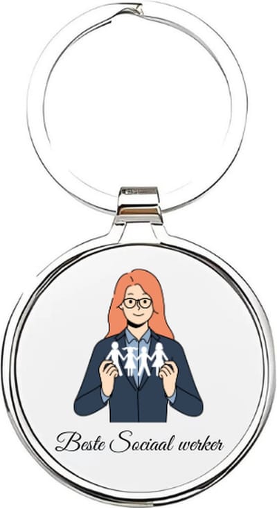 Akyol - beste sociaal werker Sleutelhanger - Werk - de beste social worker - sociaal werker - sociaal werker - sociaal werkster - cadeau voor een sociaal werker - hulpverlener - welzijnswerker - hulpverlener - 4 x 7,5 CM