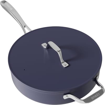 Hapjespan Keramiek - Diepe Koekenpan - Gezond Koken - Ovenbestendig - 28 cm - Blauw