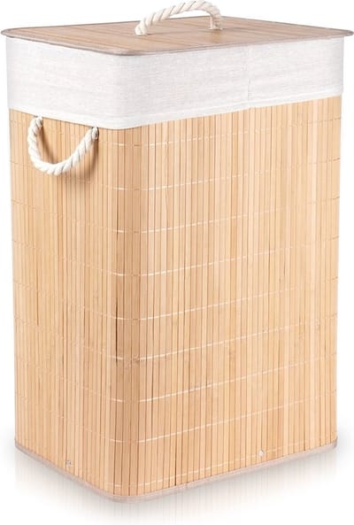Wasmand Bamboe Beige 70 l - Opbergmand - Mand - Wassorteerder