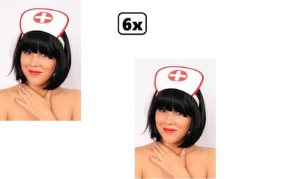 6x Diadeem verpleegster/zuster - Zuster Dokter ziekenhuis rode kruis ehbo carnaval festival