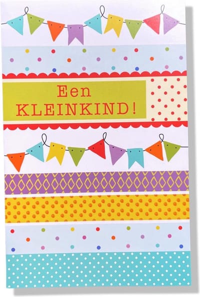 Gefeliciteerd Opa & Oma - Luxe Geboortekaartje Kleinkind - 12x17cm - Gevouwen wenskaart met envelop