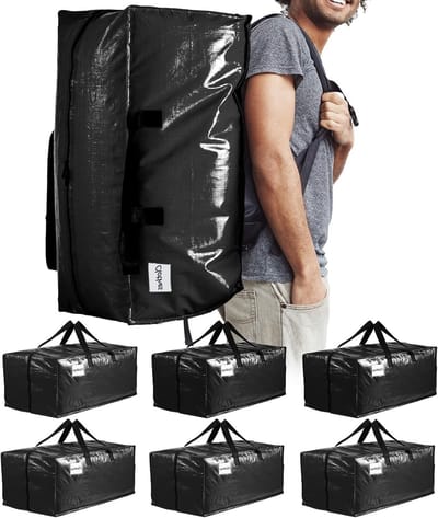 Zware Verhuiszakken voor Kleding, Ruime Opbergzakken met Sterke Rits en Handvatten, Ideaal voor Verhuizen en Opslag van Kleding en Accessoires