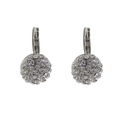 Behave - Oorbellen dames - zilverkleur - kristal - elegant - 2,5 cm