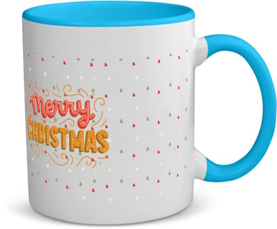 Akyol - kerst merry christmas koffiemok - theemok - blauw - Kerstmis - kerst beker - winter - kerst - christmas - kerst cadeau - 350 ML inhoud