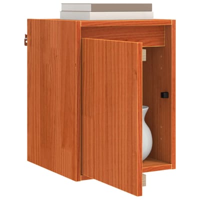 vidaXL - Wandkast - met - opslag - Wasbruin - 30 - x - 30 - x - 40 - cm - Massief - grenenhout