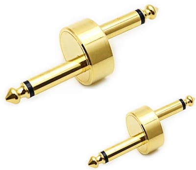 WK 2-Pack 6.35 mm Mono Audio Adapter – Vergulde Koperen Male-to-Male Jack Plugs – Effectpedaal & Gitaar Connector voor Keyboard en Versterker