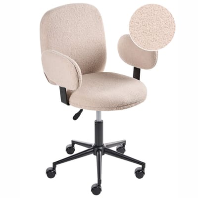MORAGA - Bureaustoel - Beige - Bouclé